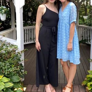 Petal & Pup Asymmetrical Black Jumpsuit